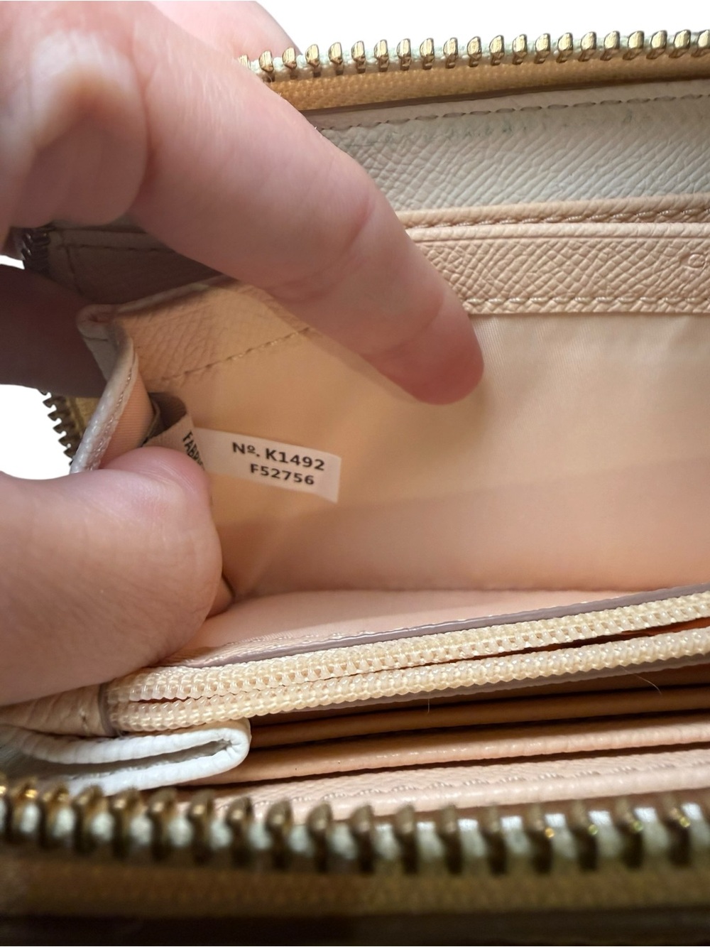 Coach Accordion Zip Wallet in Colorblock Pebble Leather - Pink / Light Gray - Picture 13 of 13